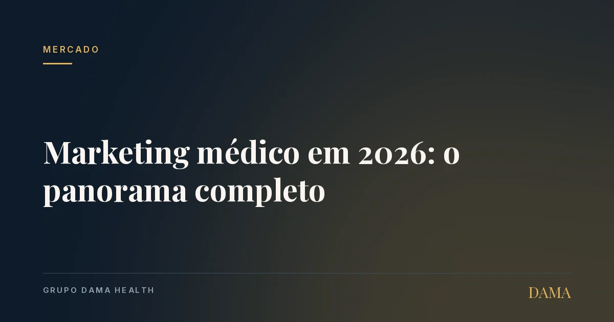 Capa do artigo: Marketing Médico em 2026: O Panorama Completo que Todo Médico Precisa Entender. Grupo DAMA Health.