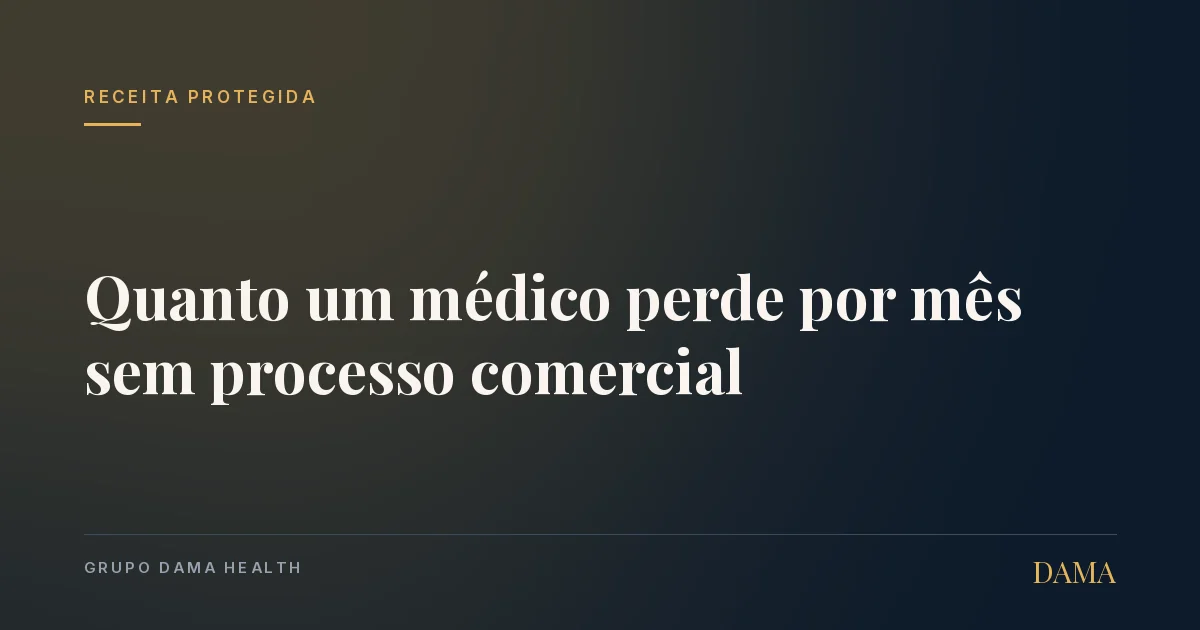 Capa do artigo: Quanto um Médico Perde por Mês Sem Processo Comercial. Grupo DAMA Health.